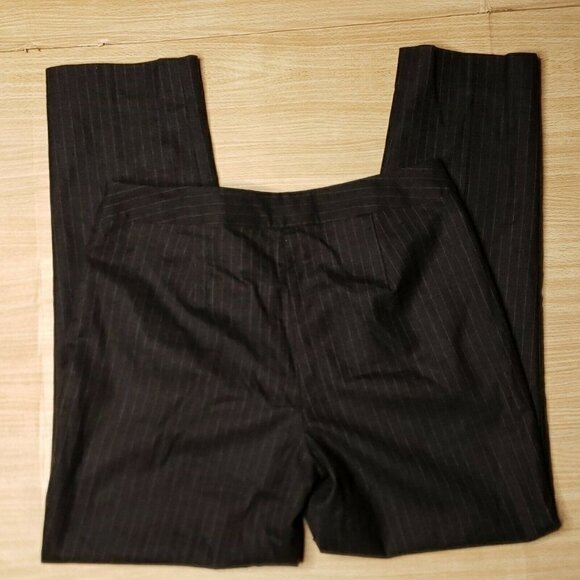 Talbots Petite Womens Heritage Grey Pinstripe Wool Blend Pants 6P - Picture 2 of 7